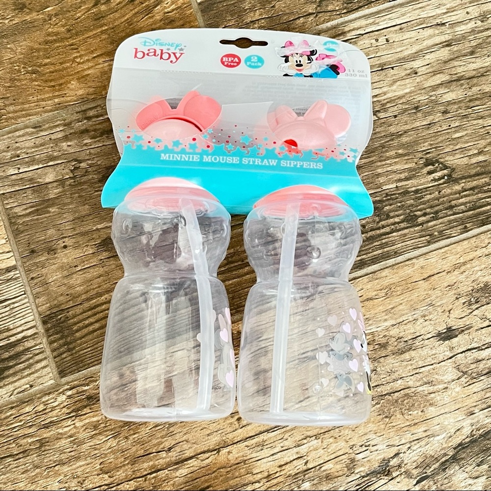 Disney Minnie Mouse 11 Oz. Straw Sippers, BPA Free, 2 Pack, 6+ Months
